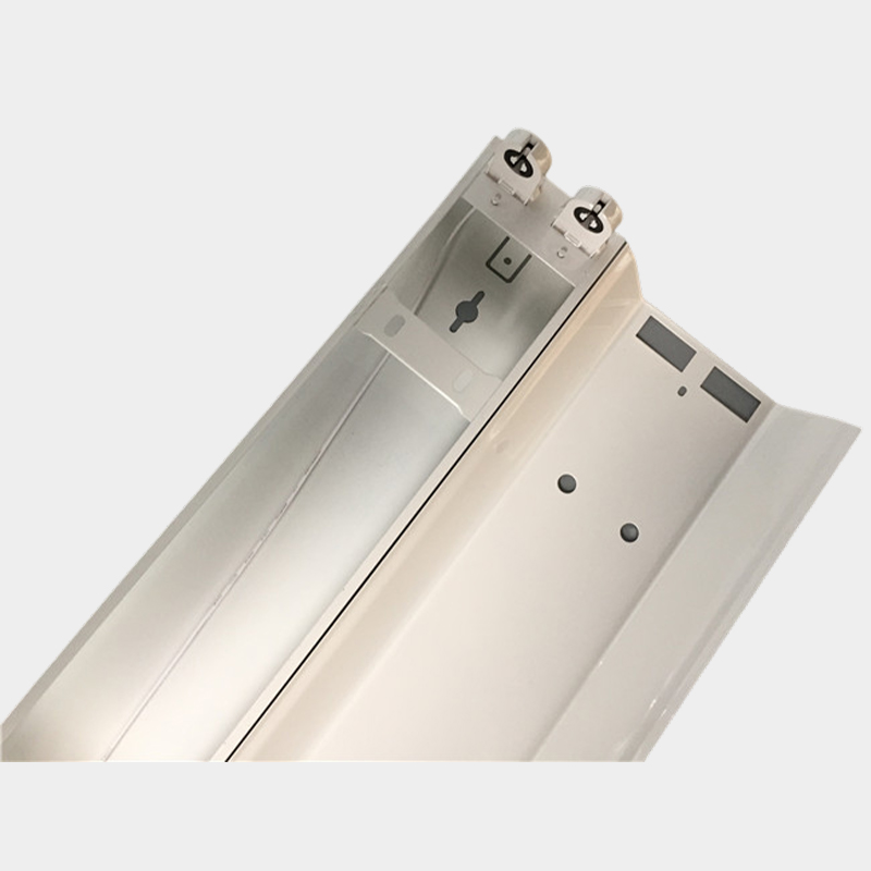 T8 Double Support With Hood Double Tube With Hood Bracket Multiple Specifications to Choose From Long Strip White Spray Double Tube With Hood Bracket
