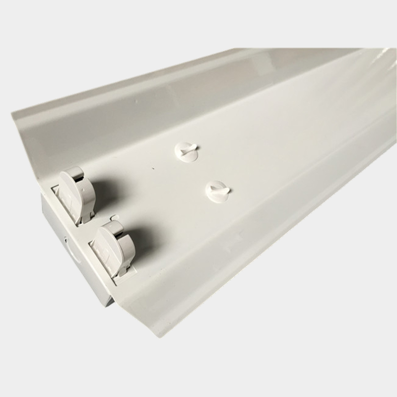 T8 Double Support With Hood Double Tube With Hood Bracket Multiple Specifications to Choose From Long Strip White Spray Double Tube With Hood Bracket